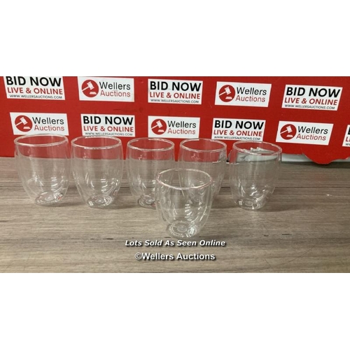 3013 - BODUM PAVINA DOUBLE WALL GLASS SET / NEW / 6 GLASSES ONLY / A5