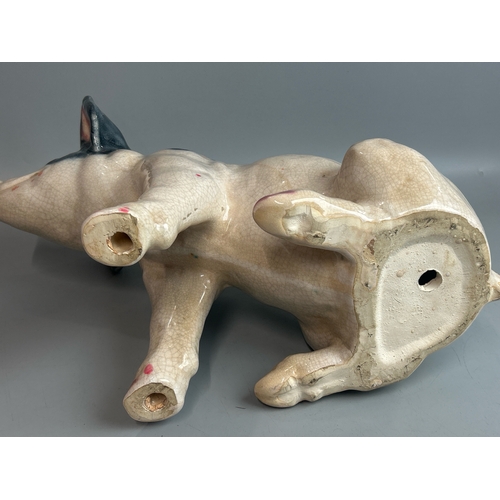 50 - A large porcelain model of a Pig, 32cm high, 46cm long / AN10