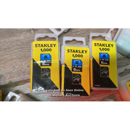 183 - 30X STANLEY 1,000 8MM STAPLES / NEW / D27