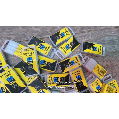 184 - 30X STANLEY 1,000 8MM STAPLES / NEW / D27