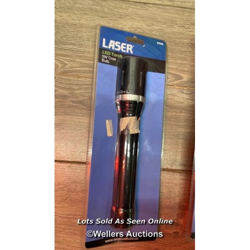 187 - 3X LASER LED TORCHES / NEW / D27