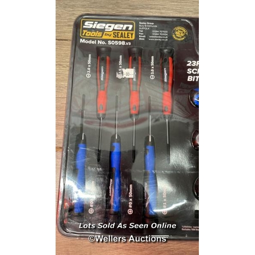 24 - SIEGEN TOOLS BY SEALEY 23PC SOFT GRIP SCREWDRIVER & BIT SET / NEW / F30