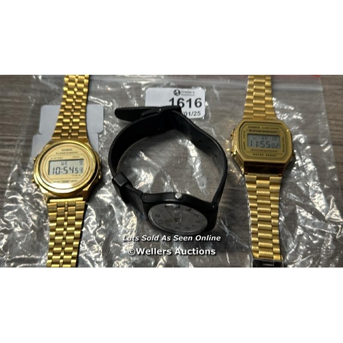 9029 - PRE OWNED WATCH X3 INC. CASIO ILLUMINATOR, CASIO LITHIUM, SWATCH