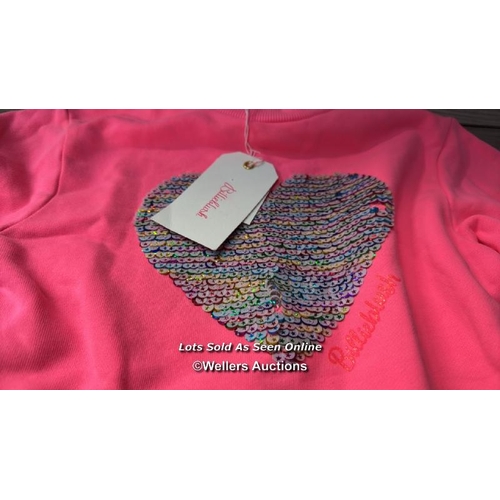 8014 - BILLIEBLUSH SEQUIN HEART RUFFLE SIDE SWEATSHIRT / NEW WITH TAGS / 6 YRS /  RRP: 49.95 / G83