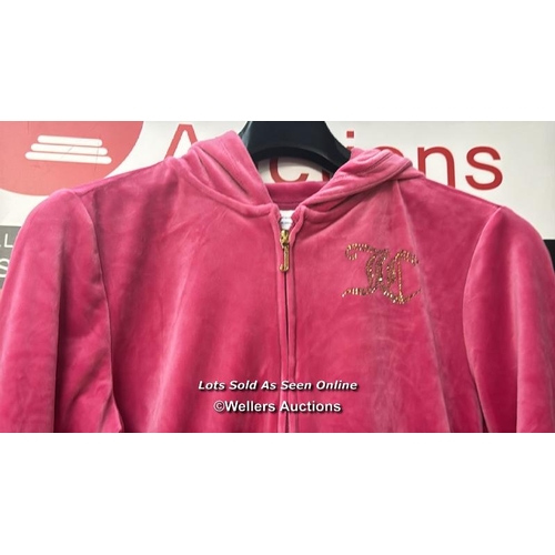 8080 - JUICY COUTURE KIDS DIAMANTE VELOUR ZIP-UP HOODIE / 14-15 / APPEARS NEW / G84