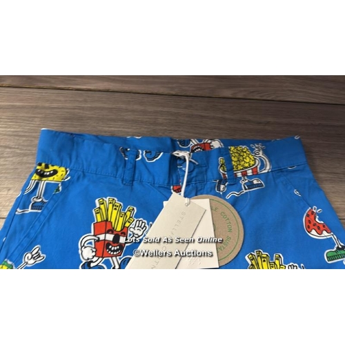 8098 - STELLA MCCARTNEY KIDS ALL OVER PRINT FOOD SHORT / 12 / NEW WITH TAGS / RRP: 74.95 / G85