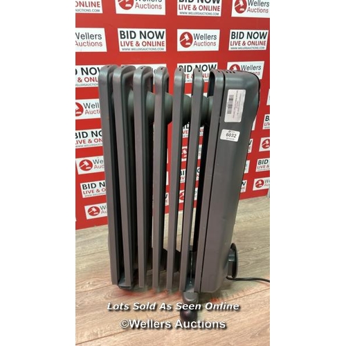 6032 - DE'LONGHI RADIA S OIL FILLED 1.5KW GREY RADIATOR TRRS0715E.G / NO POWER, SIGNS OF USE - SEE IMAGES /... 