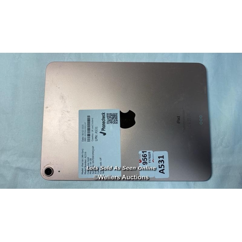 9561 - APPLE IPAD AIR (4TH GEN)/ A2316/ 64GB/ ROSE GOLD/ I-CLOUD UNLOCKED/ IMEI: GG7DW1MXQ16P