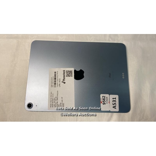 9562 - APPLE IPAD AIR (4TH GEN)/ A2316/ 256GB / SKY BLUE/ I-CLOUD UNLOCKED/ IMEI: DMPG7456Q16X