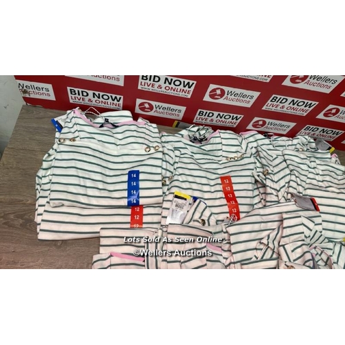 24 - X15 LADIES NEW SQUARE NECK BERTON BUTTON STRIPE WHITE GREEN LONG SLEVE T-SHIRT - MIXED COLOURS - MIX... 