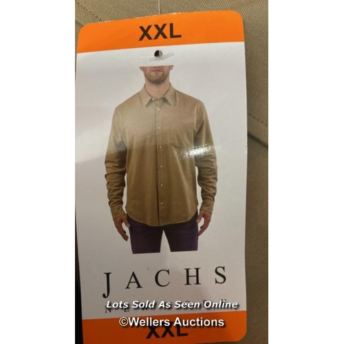 3 - X12 NEW MENS JACHS NEW YORK SHIRTS - KHAKI - XXL / E2 [228257]