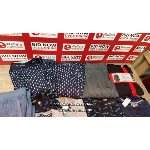 56 - SELECTION OF MIXED MENS SLEEP WEAR INCL. TED BAKER AND JACHS NW YORK - MIXED SIZES - SEE IMAGES / E1... 