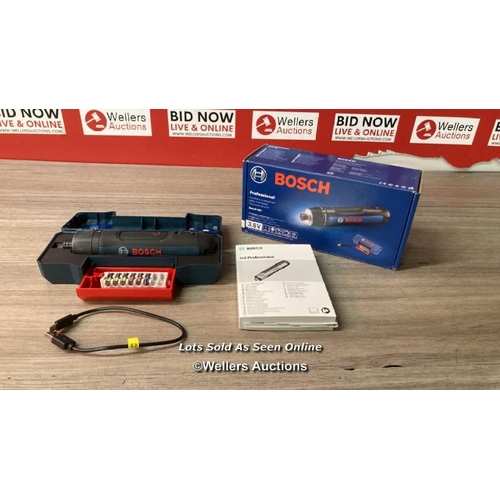 2064 - BOSCH GO PROFESSIONAL 3.6V CORDLESS SCREWDRIVER (GEN3) / SIGNS OF USE / MISSING 2 DRILL BITS / C27