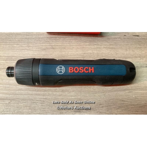 2064 - BOSCH GO PROFESSIONAL 3.6V CORDLESS SCREWDRIVER (GEN3) / SIGNS OF USE / MISSING 2 DRILL BITS / C27