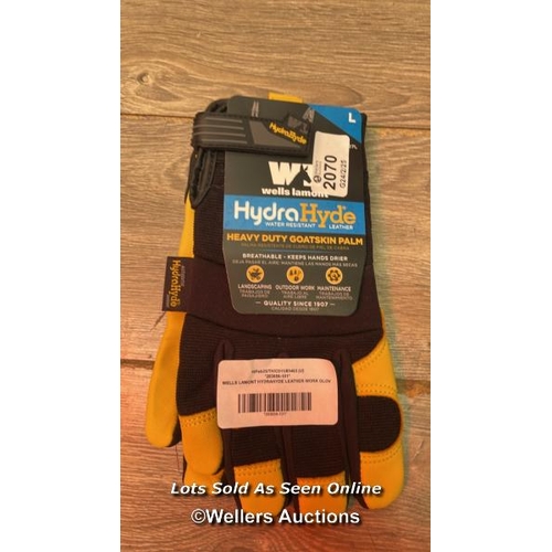 2070 - WELLS LAMONT HYDRAHYDE LEATHER WORK GLOVES / C27