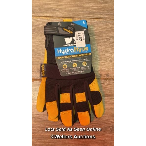 2071 - WELLS LAMONT HYDRAHYDE LEATHER WORK GLOVES / C27