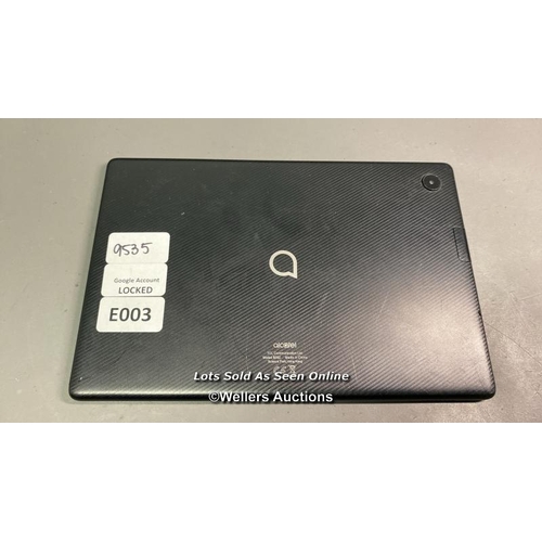 9535 - ALCATEL IPAD/ MODEL 8092/ BLACK/ GOOGLE ACCOUNT LOCKED