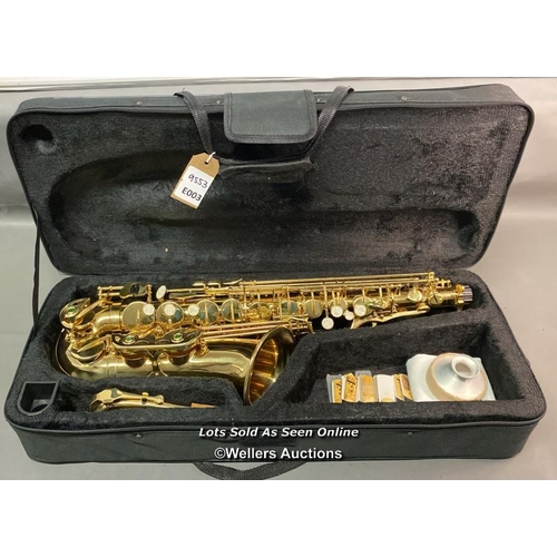 9553 - PROFESSIONAL ALTO SAXOPHONE INC. CASE, ACCESSORIES TENOR