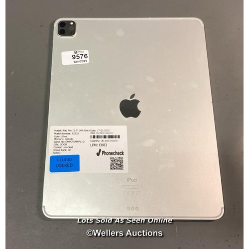 9576 - APPLE IPAD PRO 12.9