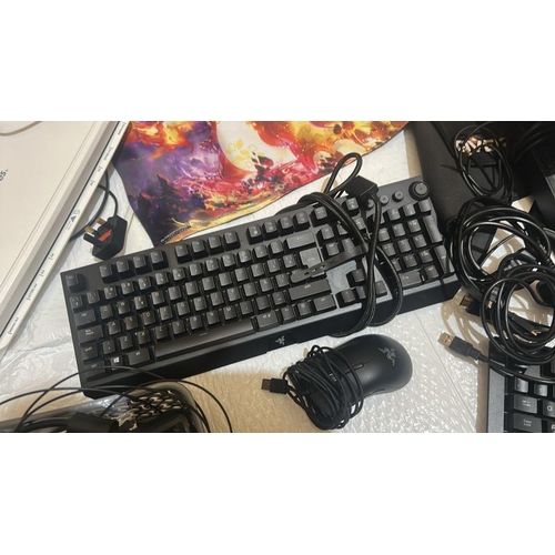 1 - Box of assorted computer and gaming accessories incl. keyboards, mouses, and controllers / Container... 