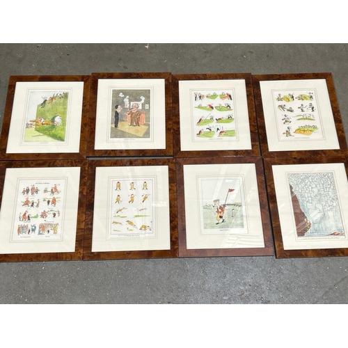 21 - X7 humourous sporting cartoons in mathcing frames / Frame size: 35cm x 40cm / Container number:BM001... 