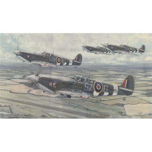 25 - Barry Weekley 'Wings Over Chailey' limited edition print with various pilot signatures / 54cm x 47cm... 