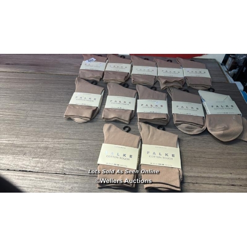 4858 - X12 FALKE SOCKS COTTON TOUCH 35-38 BEIGE / NEW / RRP: 14.95 EACH / G45