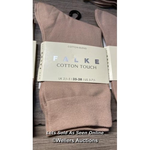 4859 - X12 FALKE SOCKS COTTON TOUCH 35-38 BEIGE / NEW / RRP: 14.95 EACH / G45