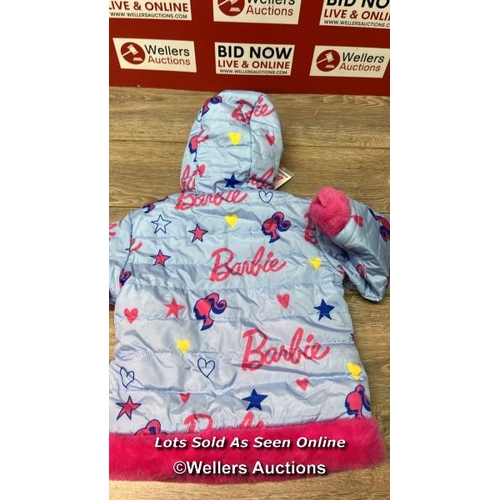 5693 - KIDS NEW BARBIE REVERSIBLE JACKET - 3T - SEE IMAGES / E38