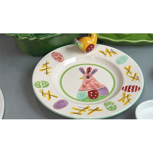 14 - Colorful kitchenware including Frog cheese dish, Appolia 