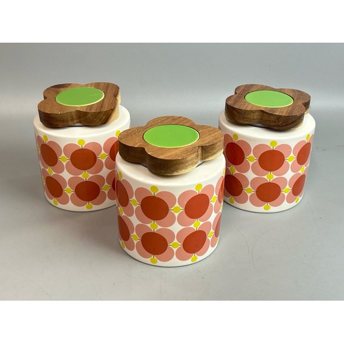 3 - Three storage jars by Orla Kiely / T7