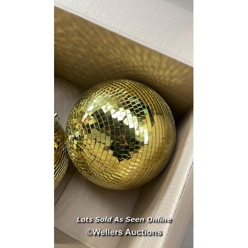 8005 - 3 X GOLD MIRRORED DISCO BALLS / SEE IMAGES