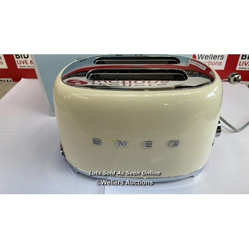 8029 - RRP: 149 - SMEG 2 SLICE TOASTER / CREAM / APPEARS NEW / G49