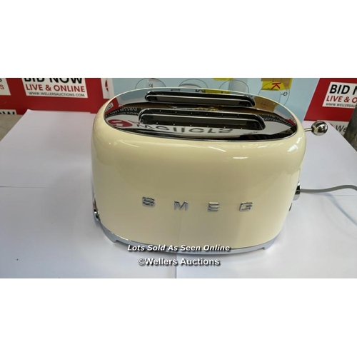 8033 - RRP: 149 - SMEG 2 SLICE TOASTER / CREAM / APPEARS NEW SEE IMAGES] / G49