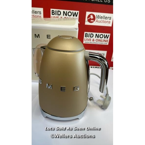 8037 - RRP: 189 - SMEG 50'S STYLE MATTE KETTLE / CHAMPAGNE / APPEARS NEW / G50