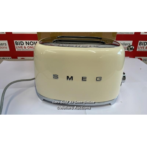 8038 - RRP: 149 - SMEG 2 SLICE TOASTER / CREAM / APPEARS NEW SEE IMAGES] / G50