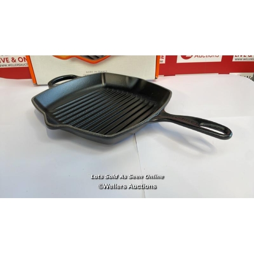 8045 - RRP: 159 - LE CREUSET 26CM SQUARE GRILL SKILLET / BLACK / APPEARS NEW / G50