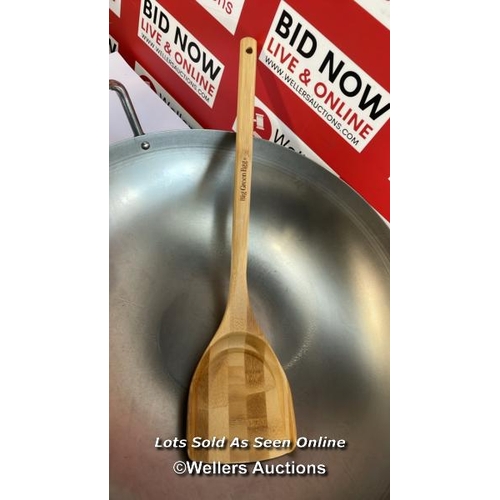 8049 - RRP: 77 - BIG GREEN EGG CARBON STEEL WOK / L-XL EGGSPANDER / APPEARS NEW WITHOUT BOX / G51