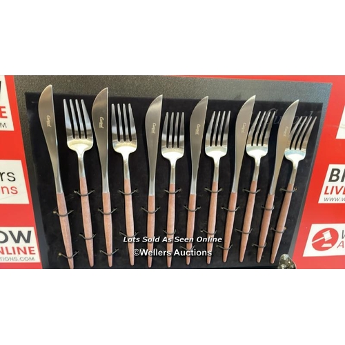 8055 - RRP: 330 - CUTIPOL GOA 24 PC BRUSHED BROWN CUTLERY SET / APPEARS NEW / G51