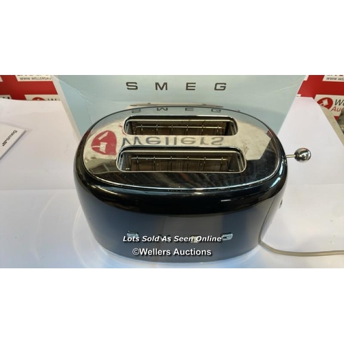 8071 - RRP: 149 - SMEG 2 SLICE TOASTER / BLACK / NO POWER / SIGNS OF USE / G24