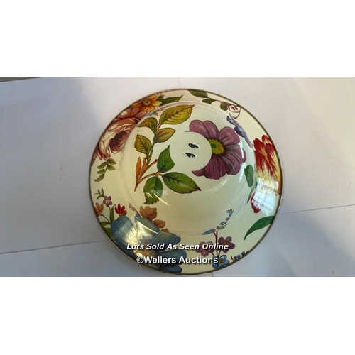 8072 - RRP: 240 - MACKENZIE CHILDS FLOWER MARKET COMPOTE - LARGE  / MISSING BASE SEE IMAGES  / G24