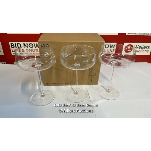 8073 - RRP: 49.95 - LSA METRO CHAMPAGNE SAUCER 4PC SET / NEW 3 ONLY SEE IMAGES  / G24