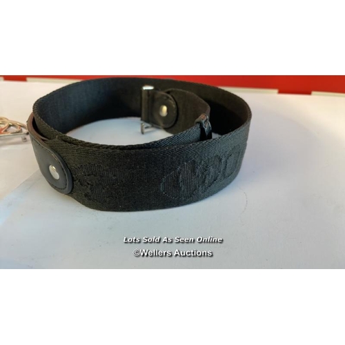 8090 - RRP: 130 - VIVIENNE WESTWOOD LINE ORB WEBBING BLACK BELT / DAMAGED SEE IMAGES / G25