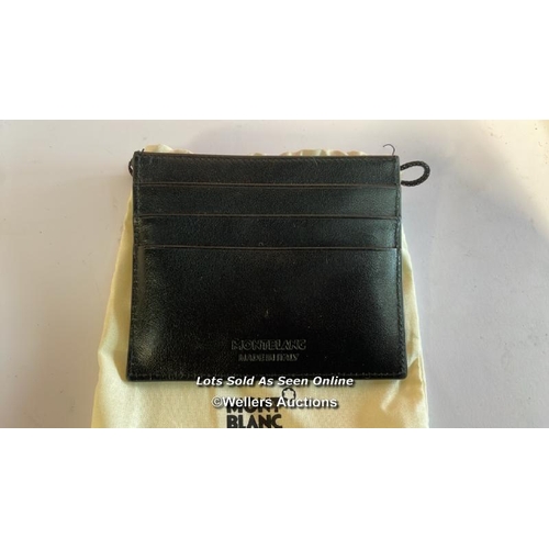 8091 - RRP: 195 - MONTBLANC MEISTERST�CK 6CC BLACK LEATHER CARD HOLDER / STITCHING COME LOOSE SLIGHTLY / SE... 