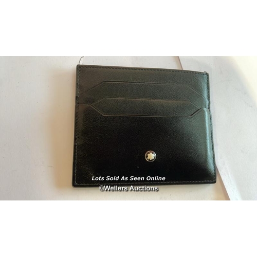 8091 - RRP: 195 - MONTBLANC MEISTERST�CK 6CC BLACK LEATHER CARD HOLDER / STITCHING COME LOOSE SLIGHTLY / SE... 