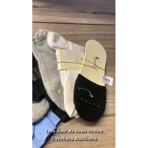 7003 - X7 NEW FLAKE SOCKS - NEW WITH TAGS BUT DIRTY - SIZES 35-38 - SEE IMAGES / G11