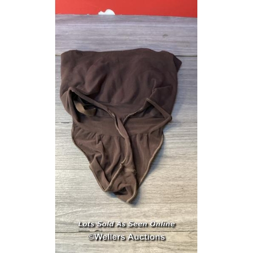 7017 - NEW SKIMS HIGH WAIST THONG - COCOA - LARGE - RRP: �34 - SEE IMAGES / G11