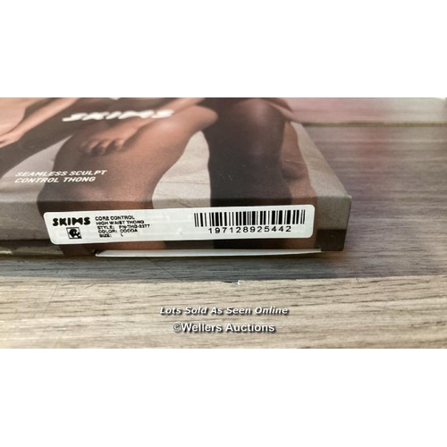 7017 - NEW SKIMS HIGH WAIST THONG - COCOA - LARGE - RRP: �34 - SEE IMAGES / G11