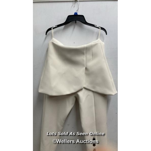 4791 - A.W.A.K.E. MODE MULTI BUTTON BASQUE PANTS / 44 / IVORY / NEW WITH TAGS / RRP: 995 / DAMAGED ZIP / G3... 