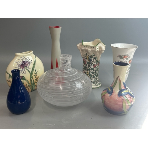 21 - A group of seven vases including Royal Doulton 'Persian' pattern, tallest 23cm high / T12